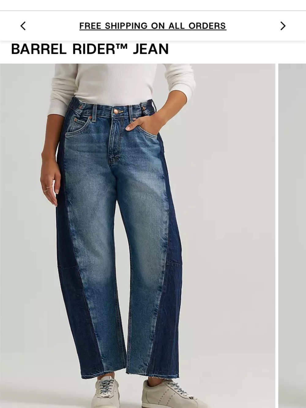 Lee Two-Tone Blue Wide-Leg Barrel Rider Jeans